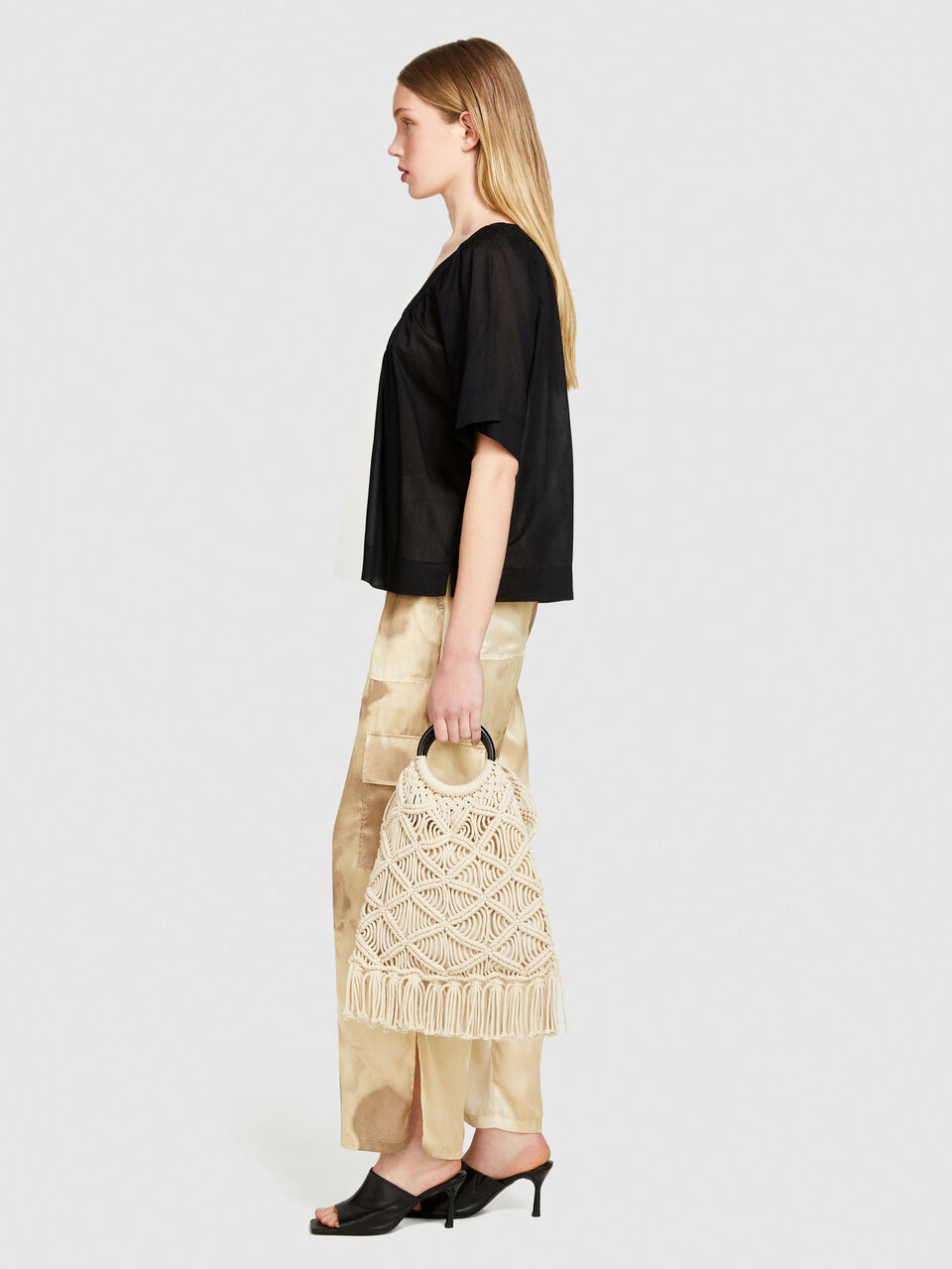 Blouse with V-neck Women image number null