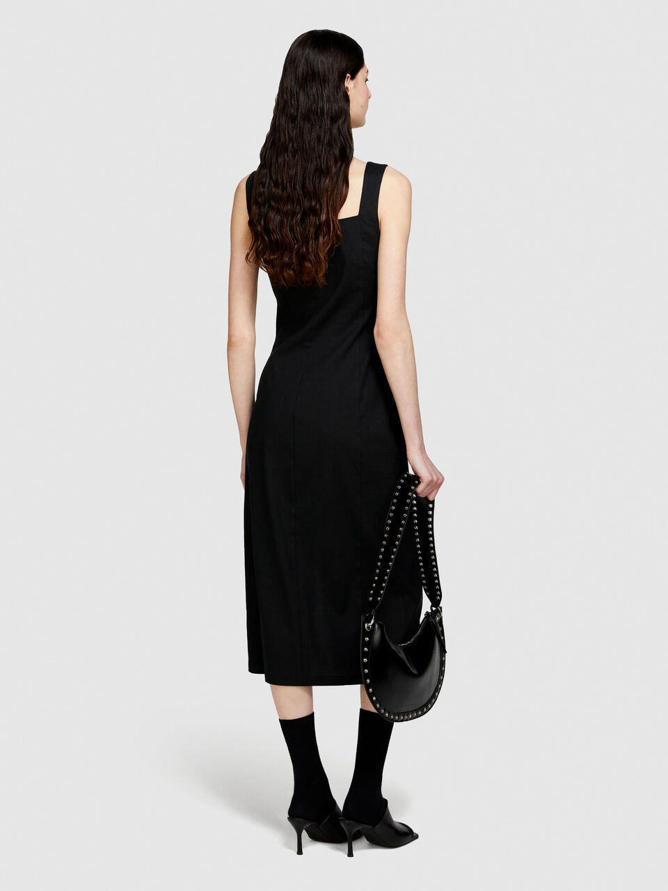 Fitted dress with slit Women image number null