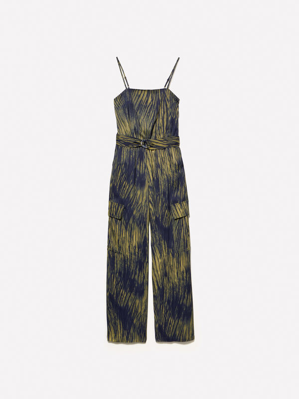 Animal print satin jumpsuit - women's jumpsuits | Sisley