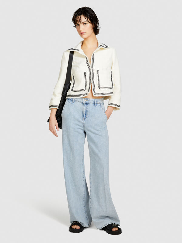 Frayed bouclé jacket - women's jackets | Sisley