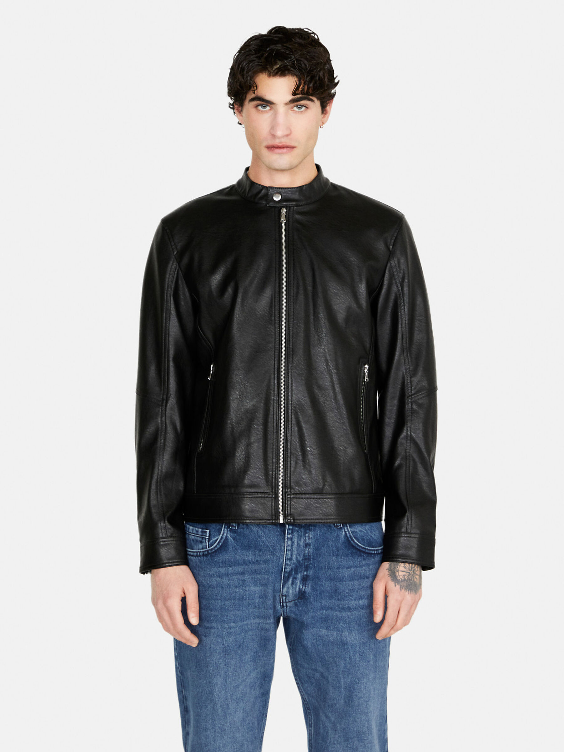 Regular fit biker jacket, Black - Sisley