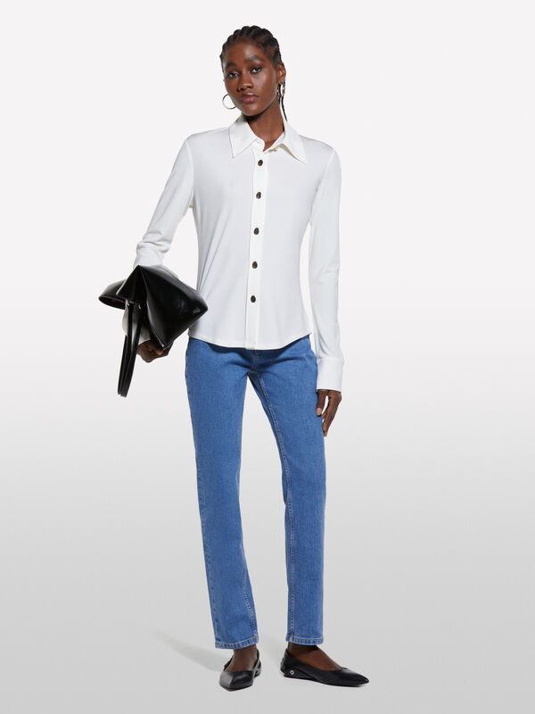 Cream white shirt - women's shirts | Sisley