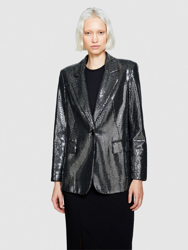Jacket with micro sequins - women's blazers | Sisley