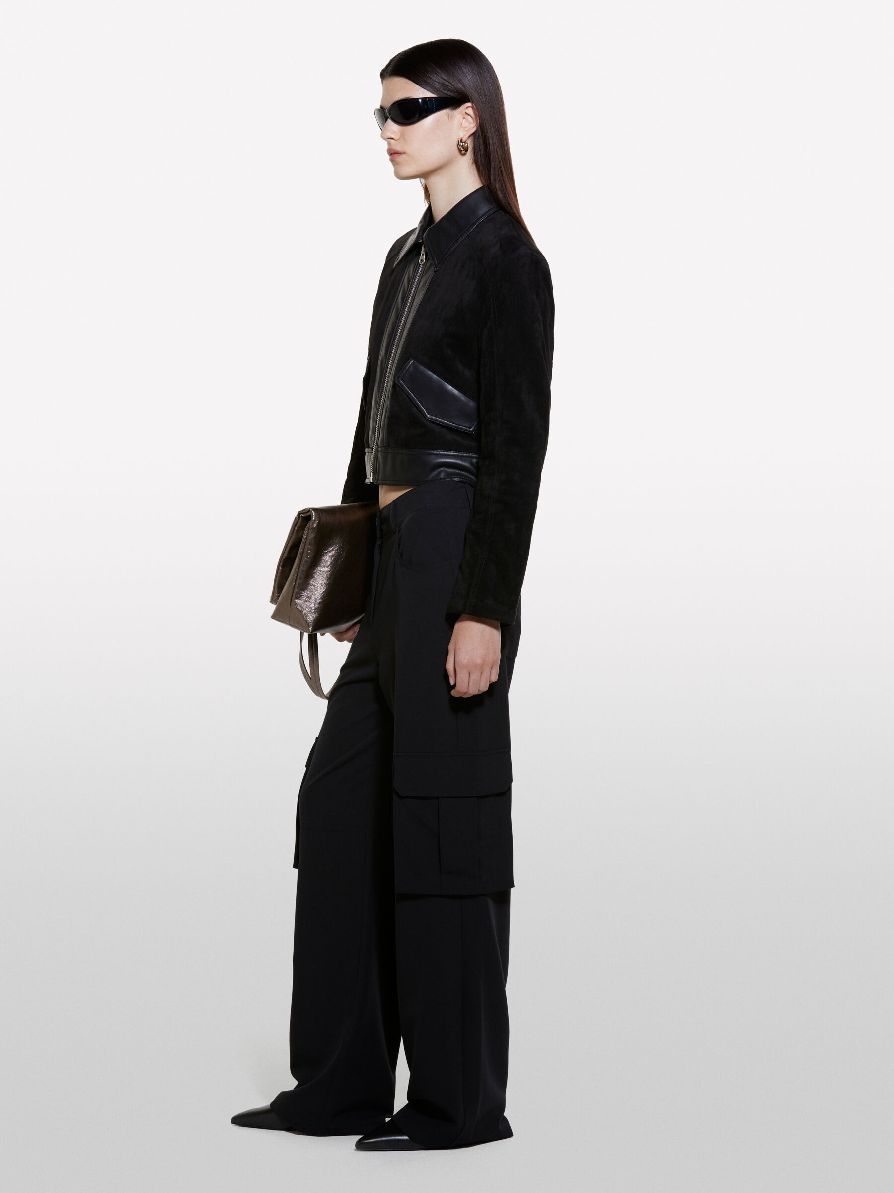 即納】RADIANT fakeleather 2way cropped blouson | 韓国
