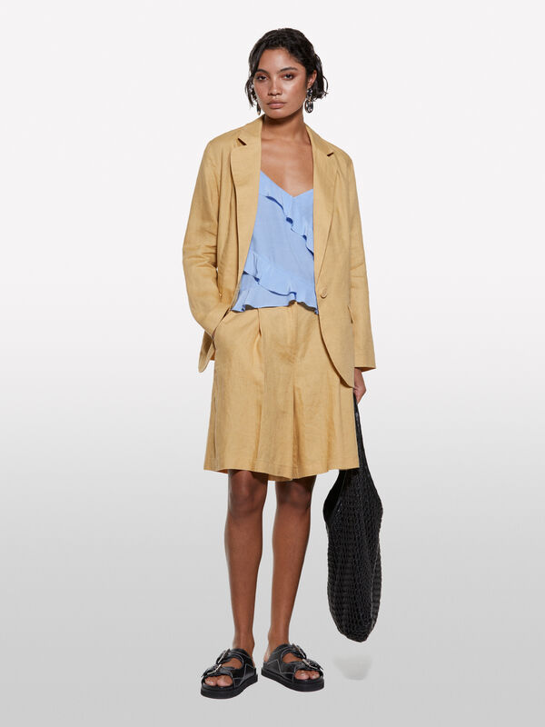 Light blue lingerie top with rouches - women's tops | Sisley