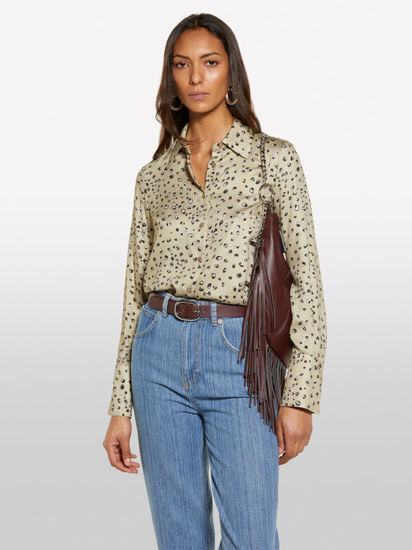 Light green printed shirt - women's shirts | Sisley