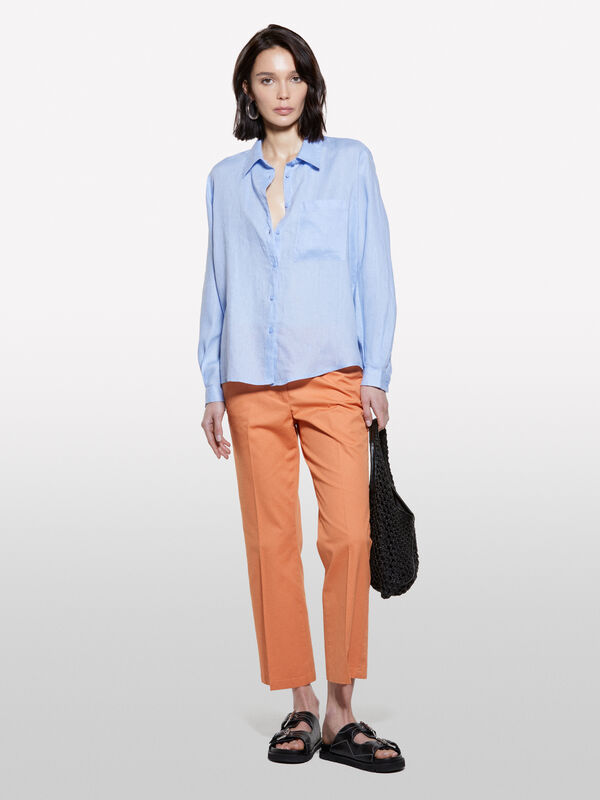 Orange flare fit trousers - women's flared trousers | Sisley