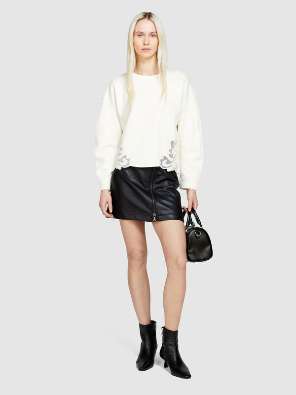 Sweatshirt with embroidery - women's sweatshirts | Sisley