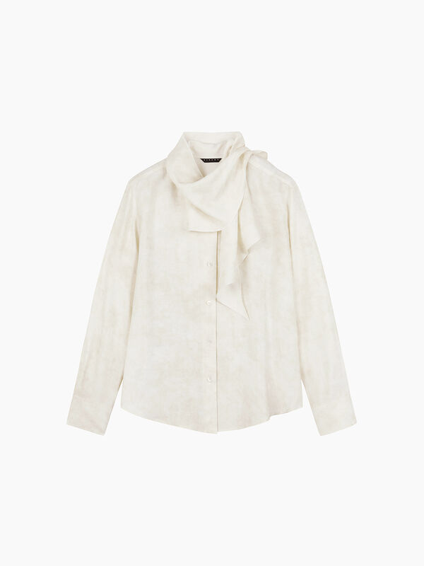 Cream shirt with scarf - sisley k shirts | Sisley K