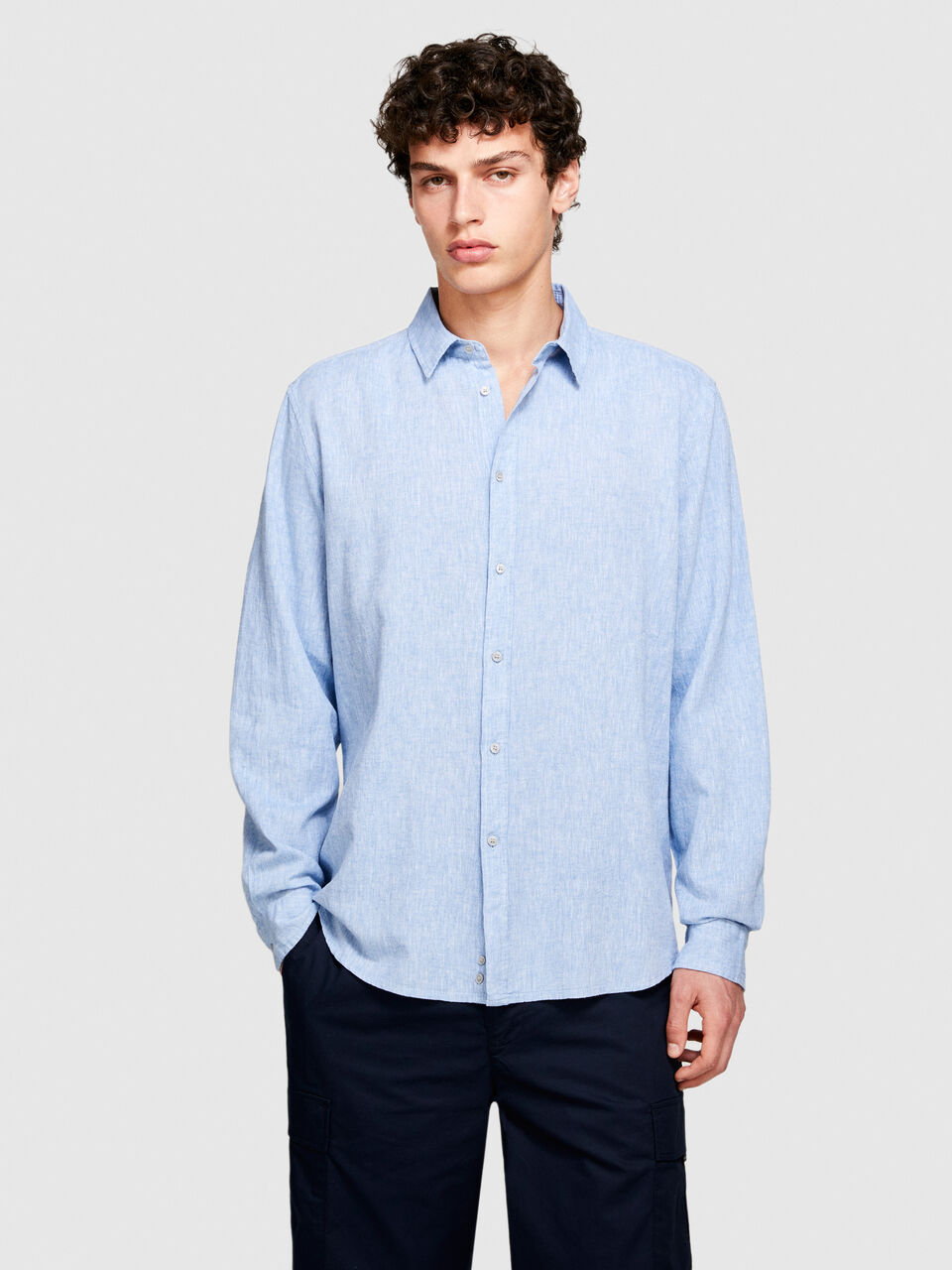 Shirt made from linen blend Men image number null
