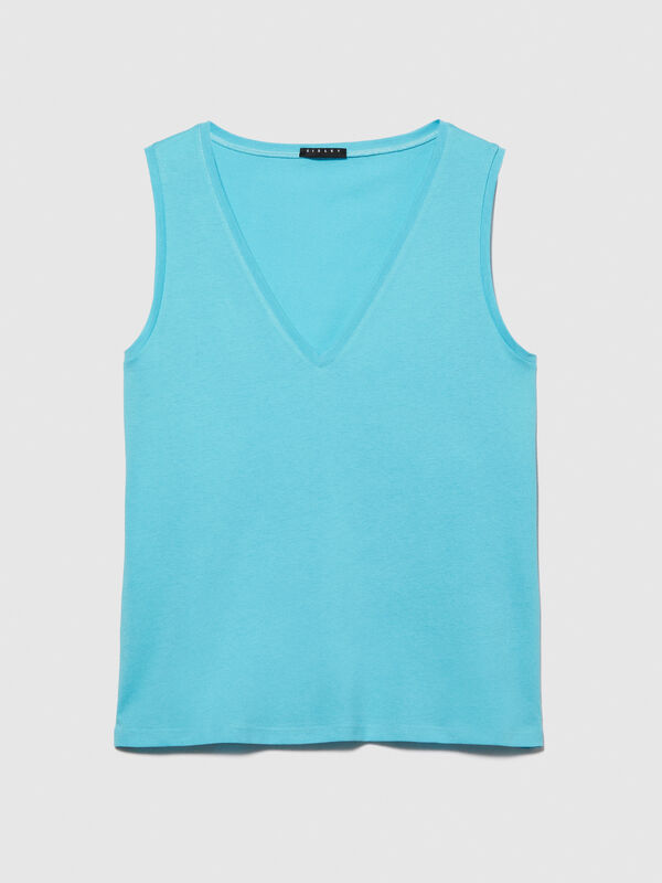 Tank top in 100% cotton - women's tops | Sisley