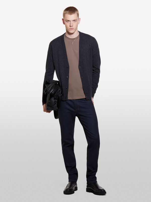 Dark gray regular fit cardigan - men's cardigans | Sisley