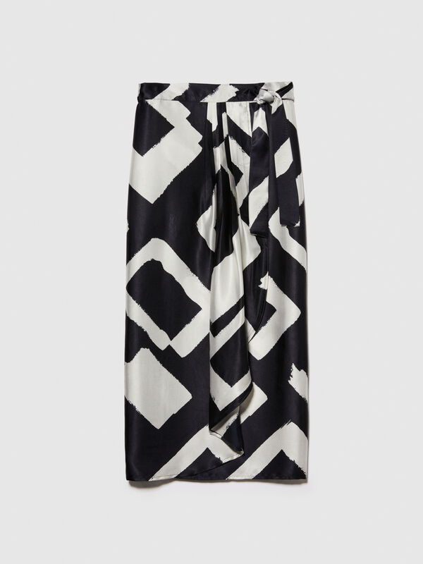 Printed sarong skirt Printed sarong skirt - women's long skirts | Sisley