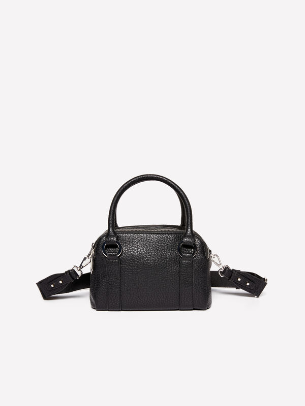 Black textured box bag - women's shoulder and crossbody bags | Sisley
