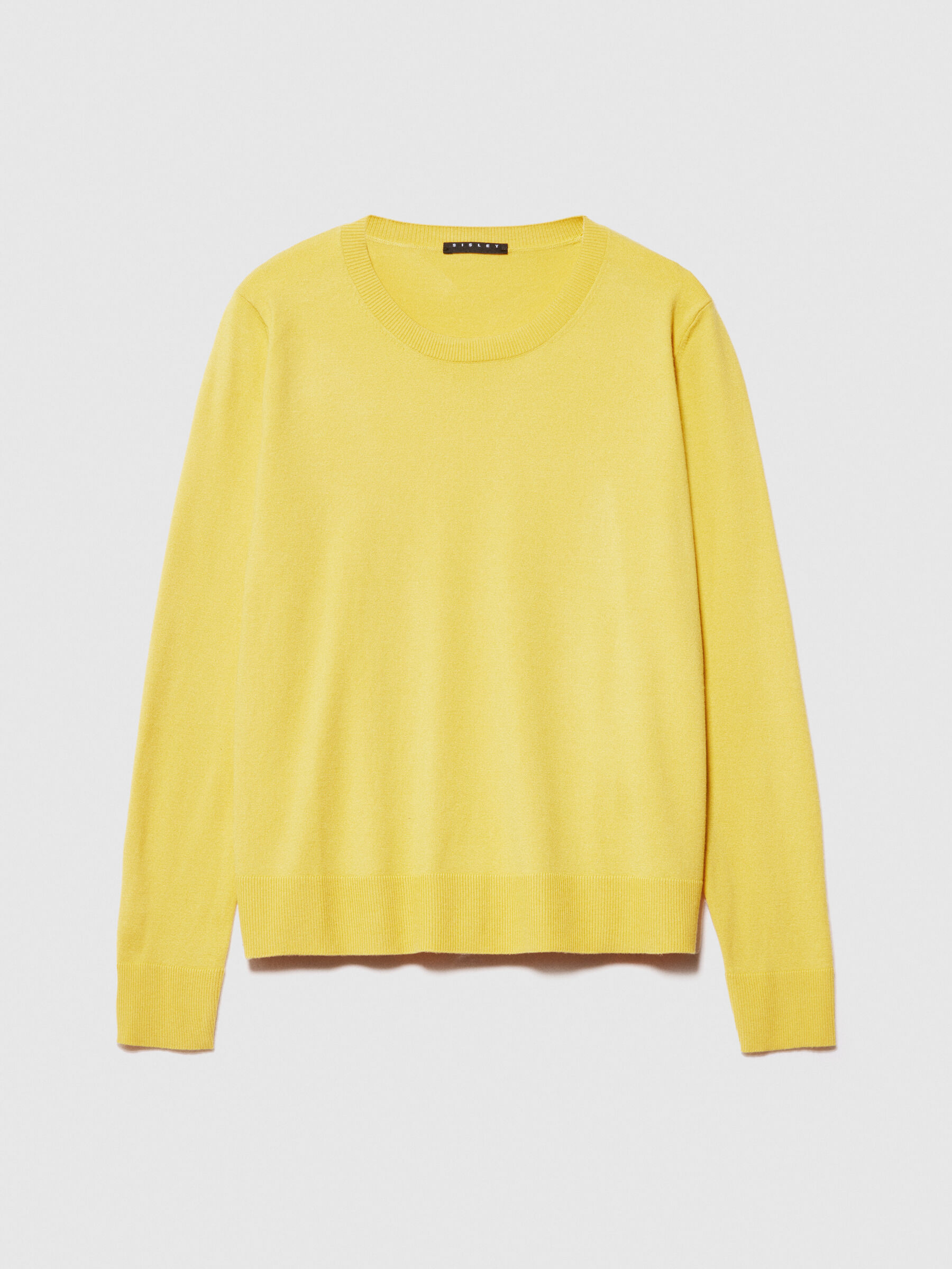 Solid colored sweater, Yellow - Sisley