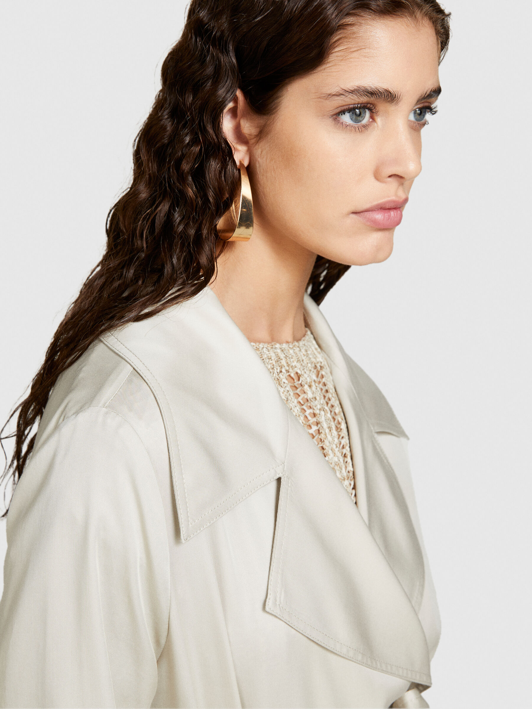 Flowy trench coat Creamy White Sisley