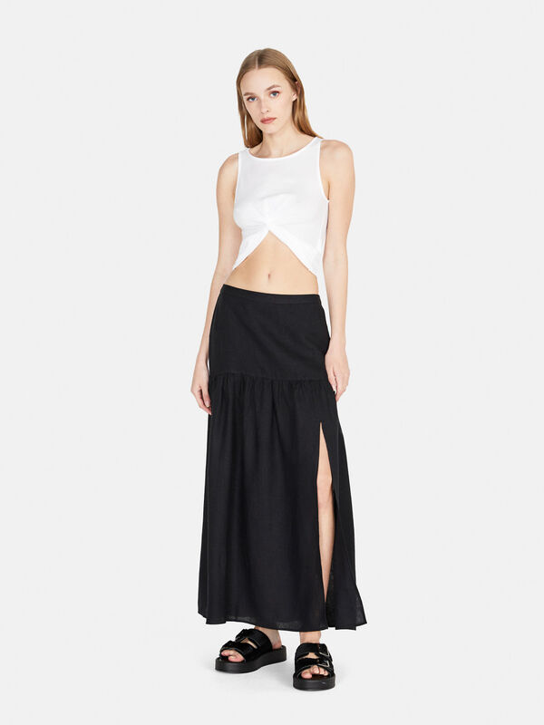 Long skirt in linen