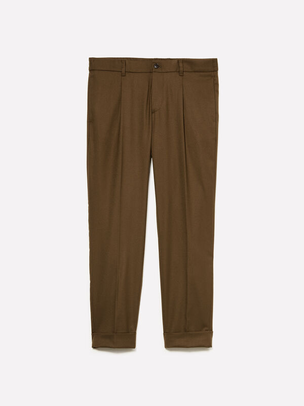 Formal trousers with cuffs - men's slim fit trousers | Sisley