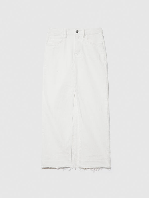 Denim skirt with slit - women's midi skirts | Sisley