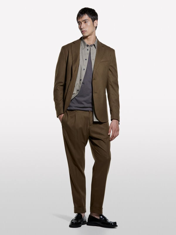 Formal trousers with cuffs - men's slim fit trousers | Sisley