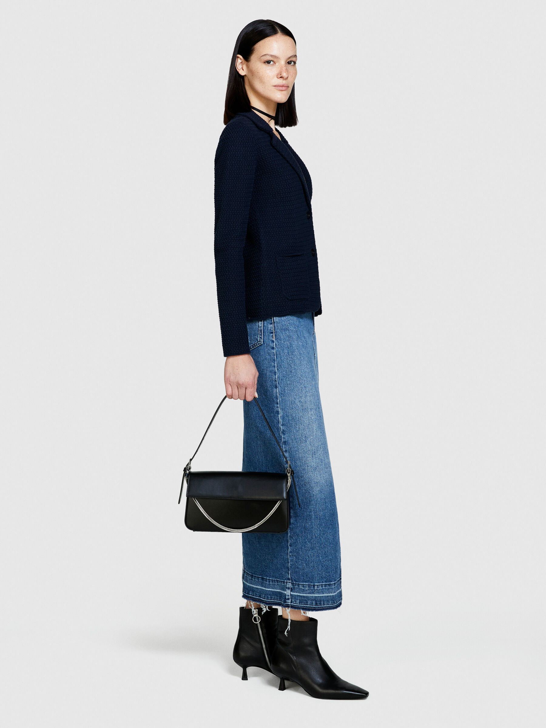 Knit blazer, Dark Blue - Sisley Knit blazer, Dark Blue - Sisley
