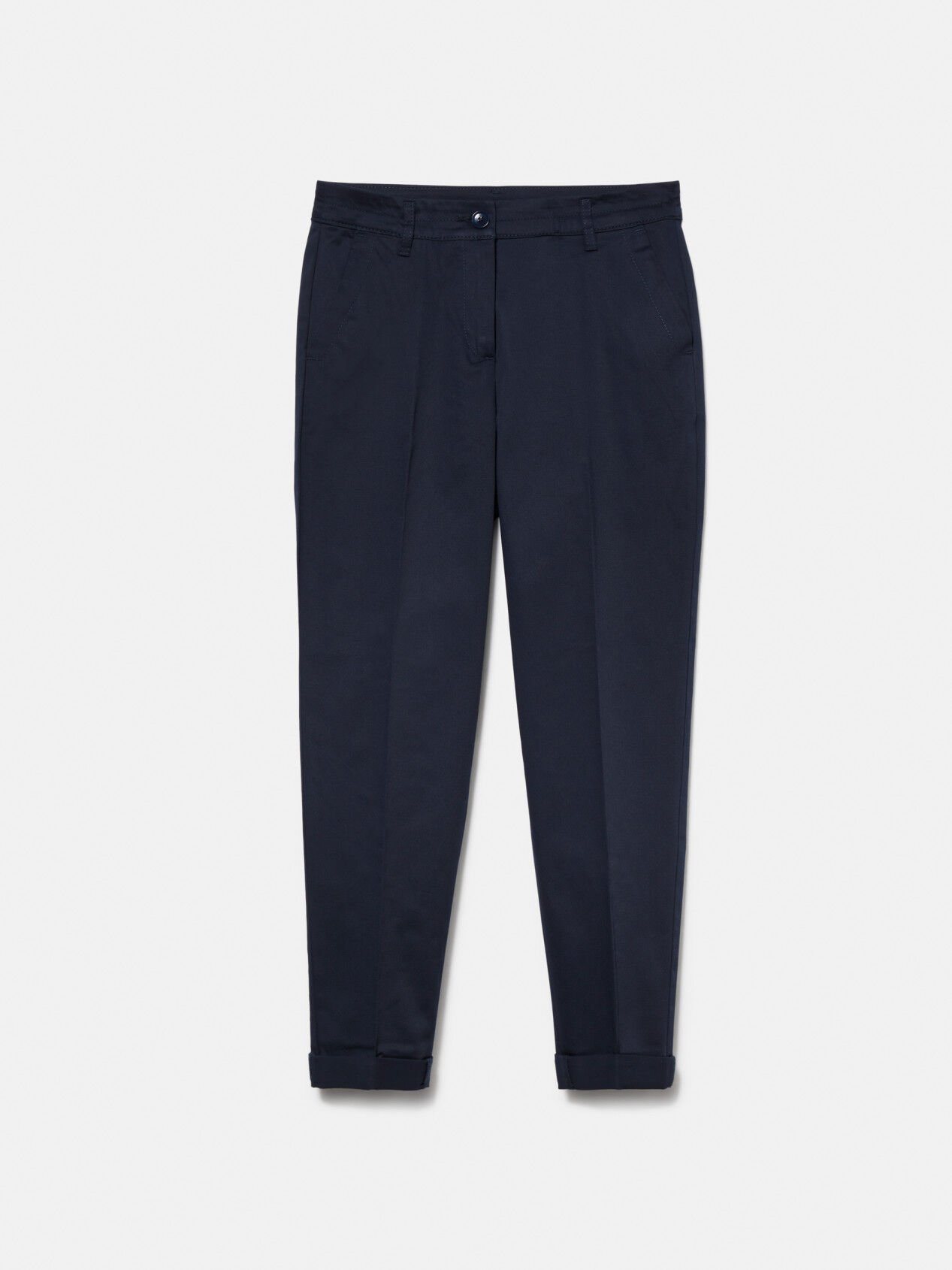 Navy blue cigarette trousers - BOUTIQNA