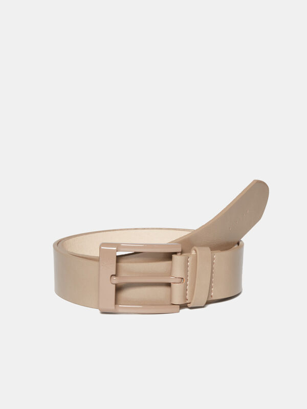Belt with patent leather buckle - women's belts | Sisley