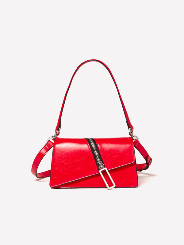 Red bag with zipper+H49 - women's shoulder and crossbody bags | Sisley