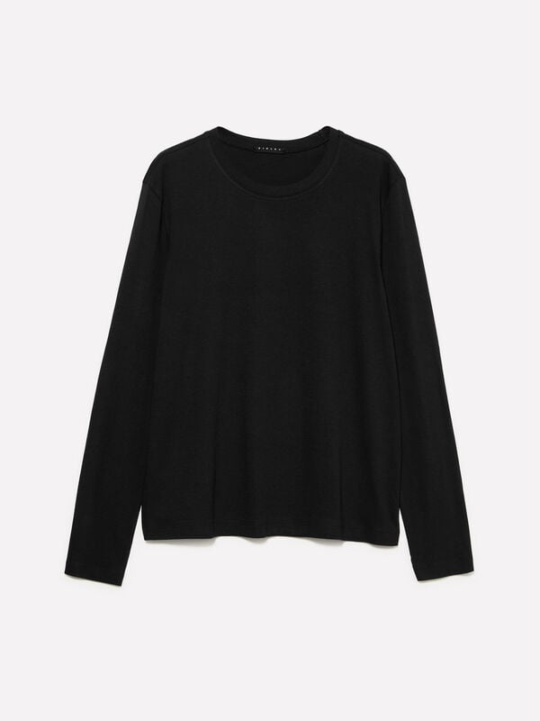 Black long sleeve t-shirt Black long sleeve t-shirt - women's long sleeve t-shirts | Sisley