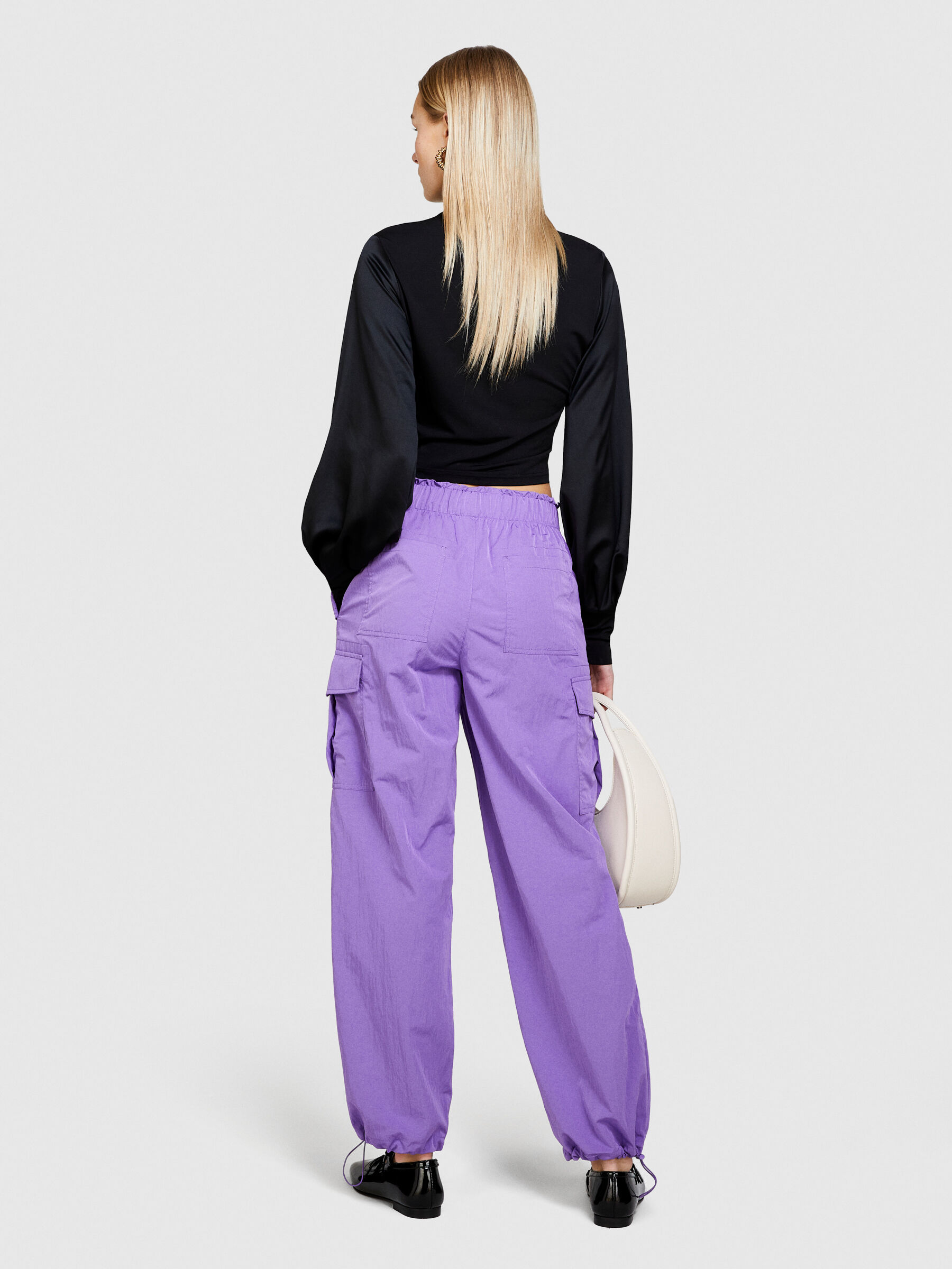 Cargo trousers with pockets, Lilac - Sisley