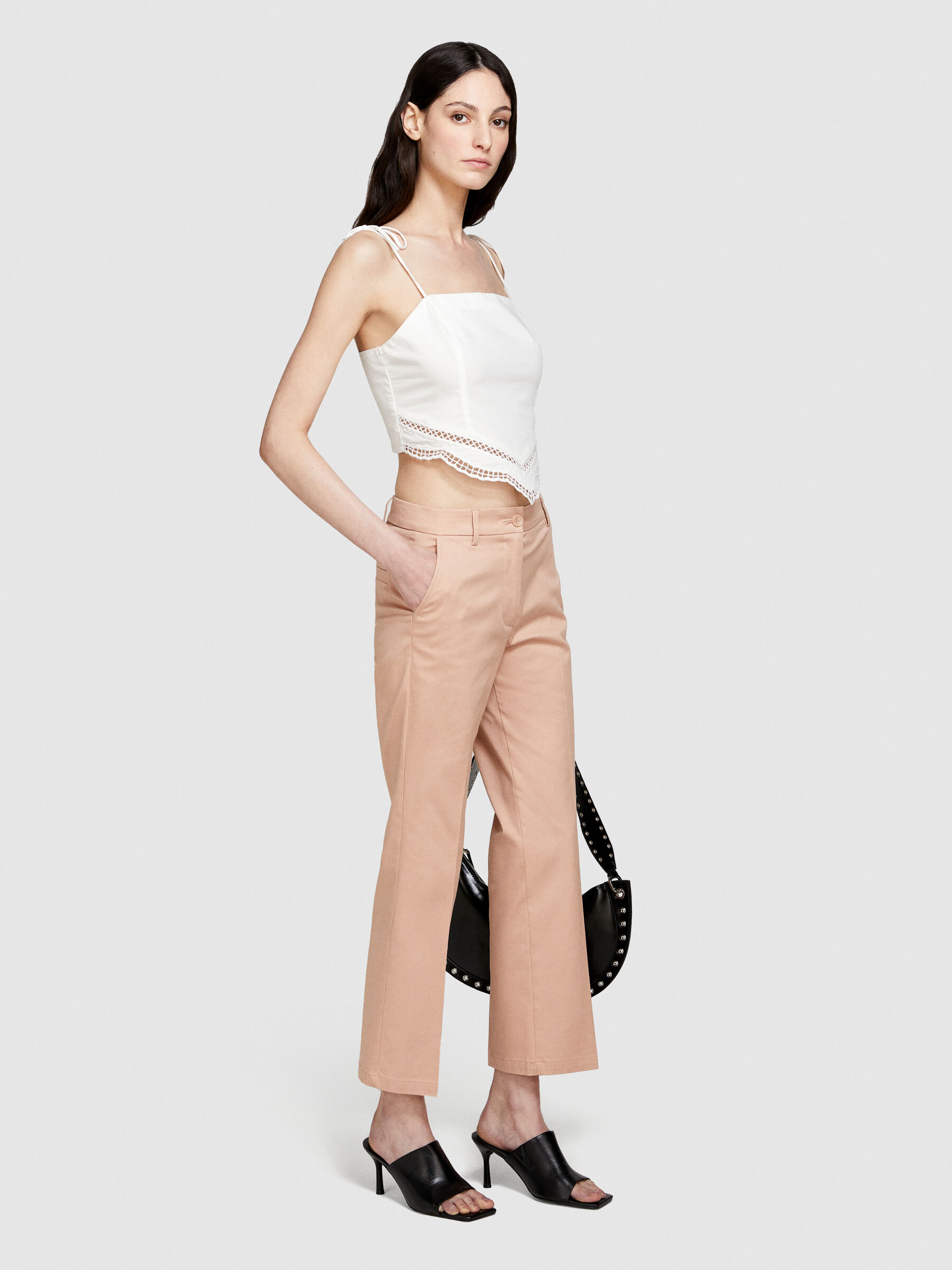 Cropped flared trousers Women image number null