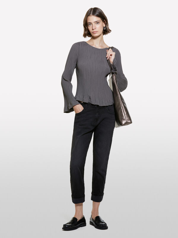 Black slim carrot fit Lima jeans; - women's carrot fit jeans | Sisley