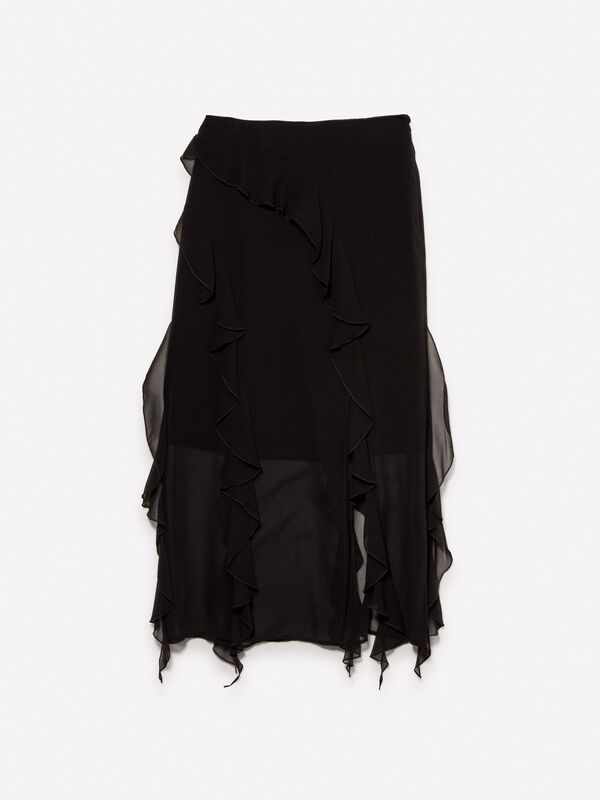Skirt with rouches - women's long skirts | Sisley