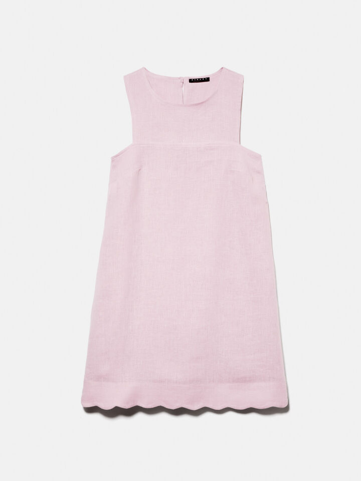 Floral Sleeveless Linen Dress - Blush Pink  Putti Fine Fashions - Putti  Fine Furnishings