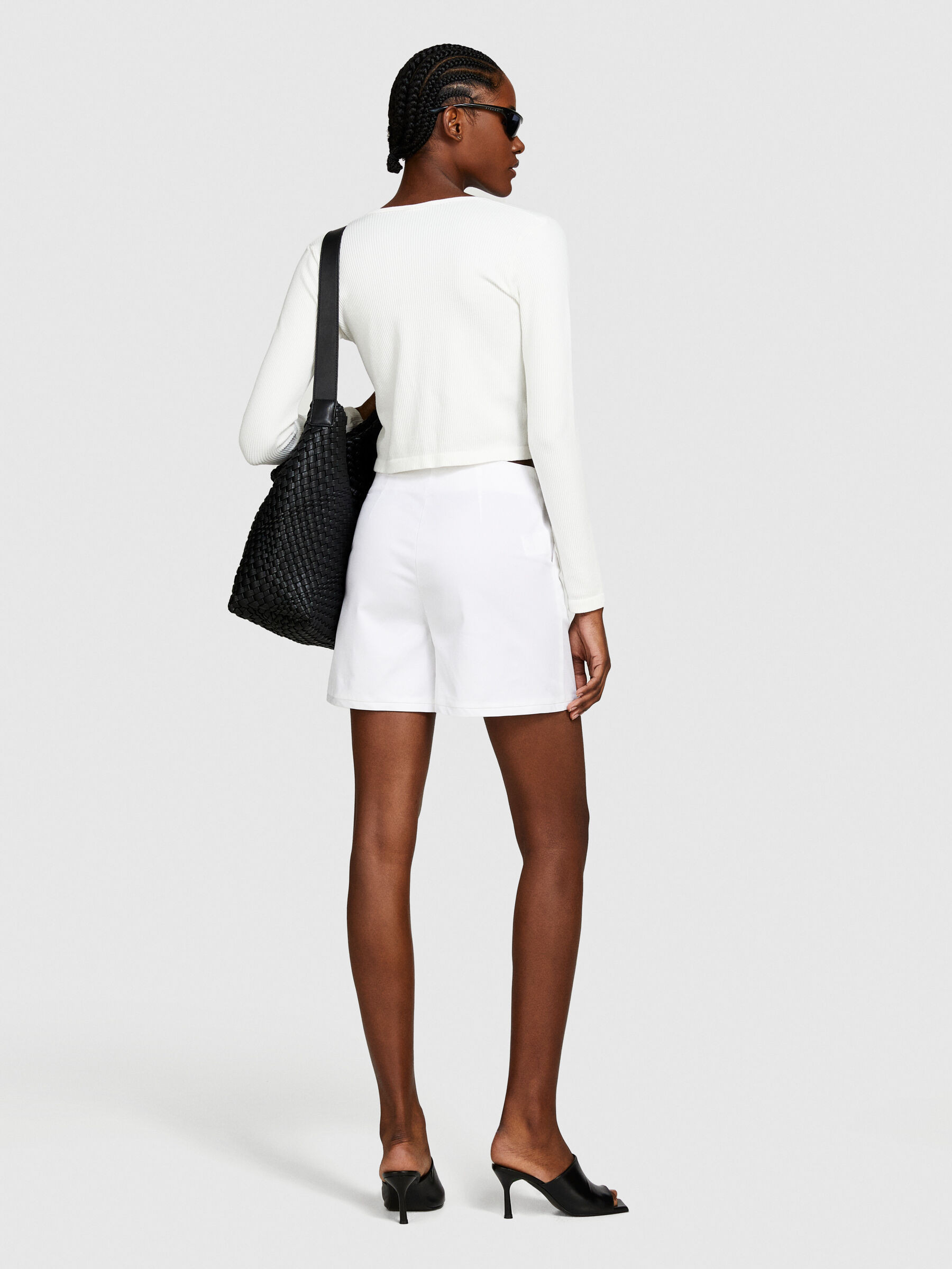 Seamless cropped cardigan Women image number null