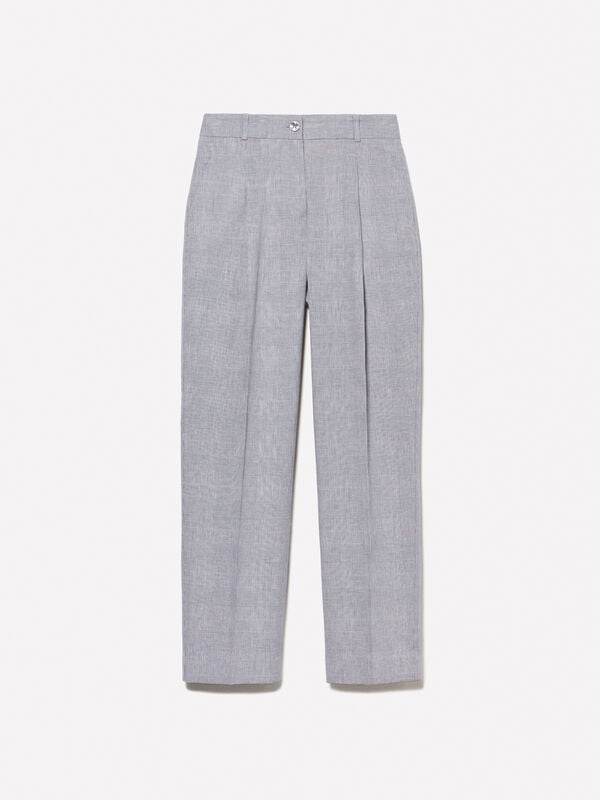 Gray slim fit yarn dyed chinos Gray slim fit yarn dyed chinos - women's slim fit trousers | Sisley