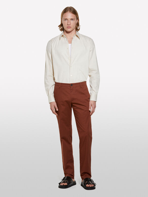Cream white regular fit shirt - men's regular fit shirts | Sisley