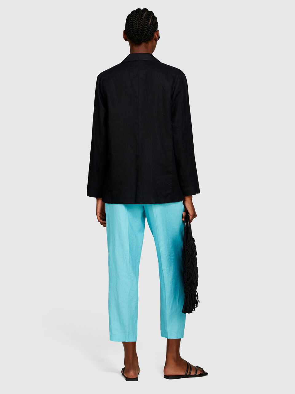 100% linen barrel leg trousers Women image number null