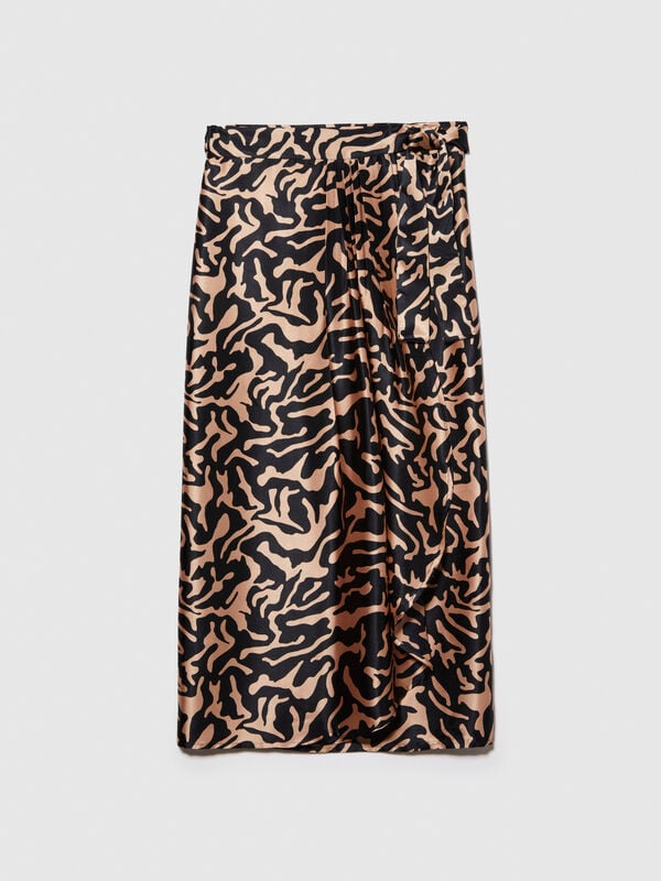 Printed sarong skirt Printed sarong skirt - women's long skirts | Sisley
