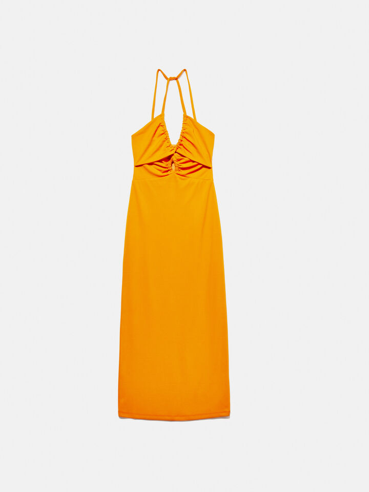 Women's Loose Fitting Sundress - Low Cut Arm Openings / Side Slits / Yellow