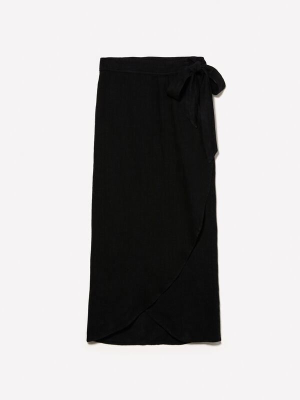 Pareo skirt in 100% linen - women's midi skirts | Sisley
