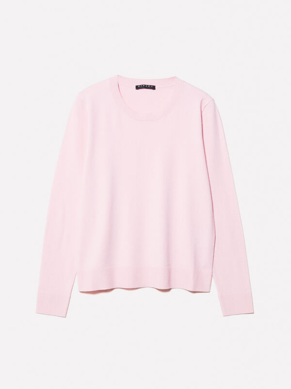 Pink crew neck sweater - women's crew neck sweaters | Sisley