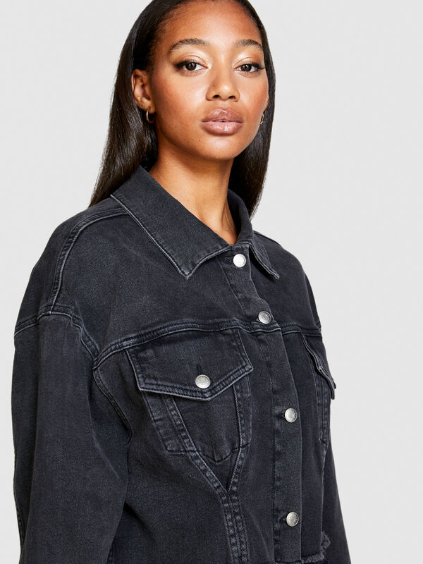 Cropped jean jacket - women's jackets | Sisley