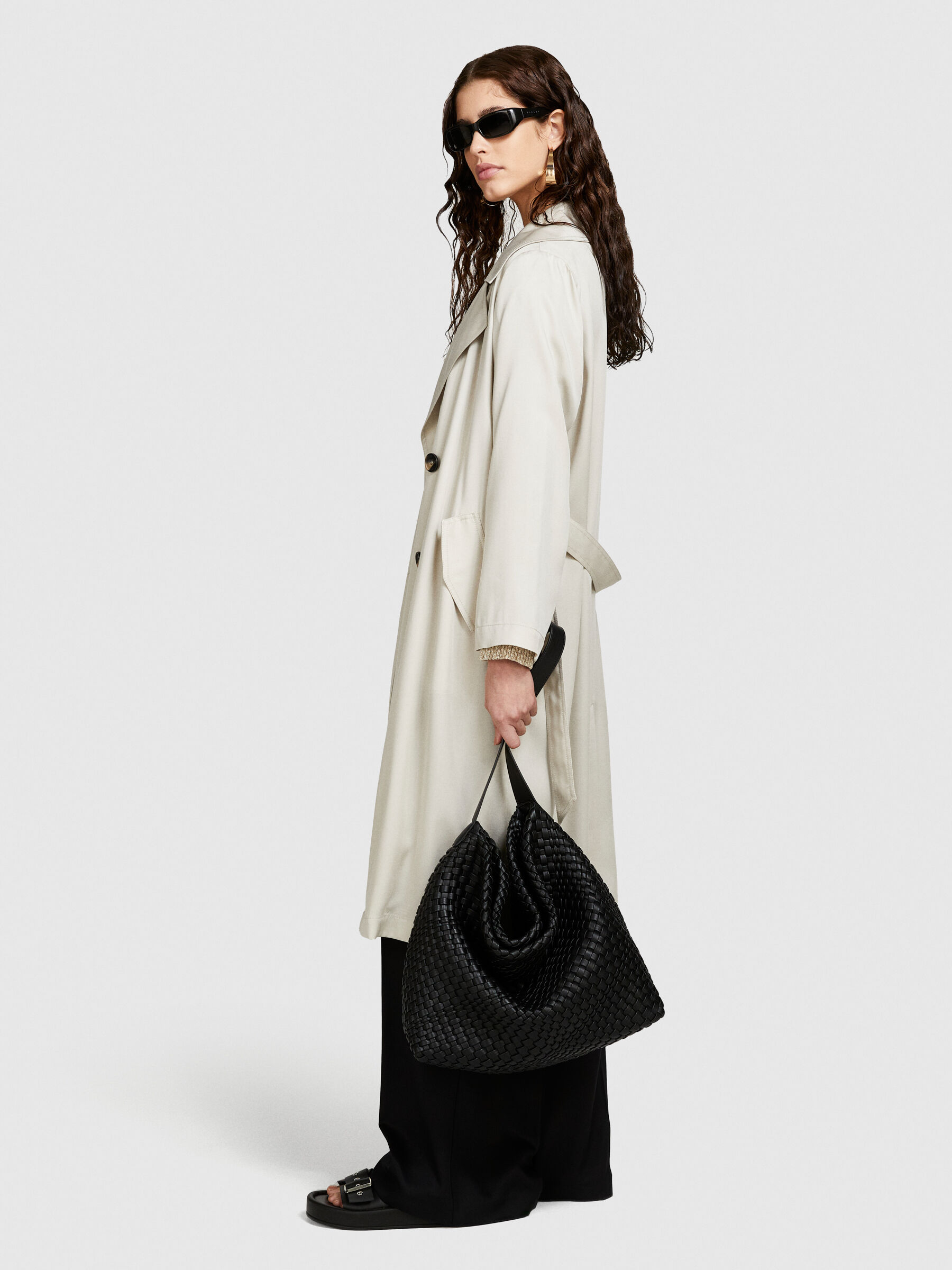 Flowy trench coat Creamy White Sisley