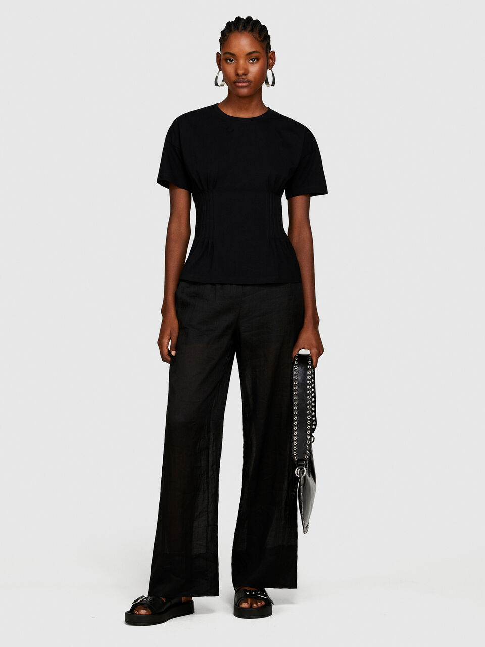 T-shirt with pleats Women image number null