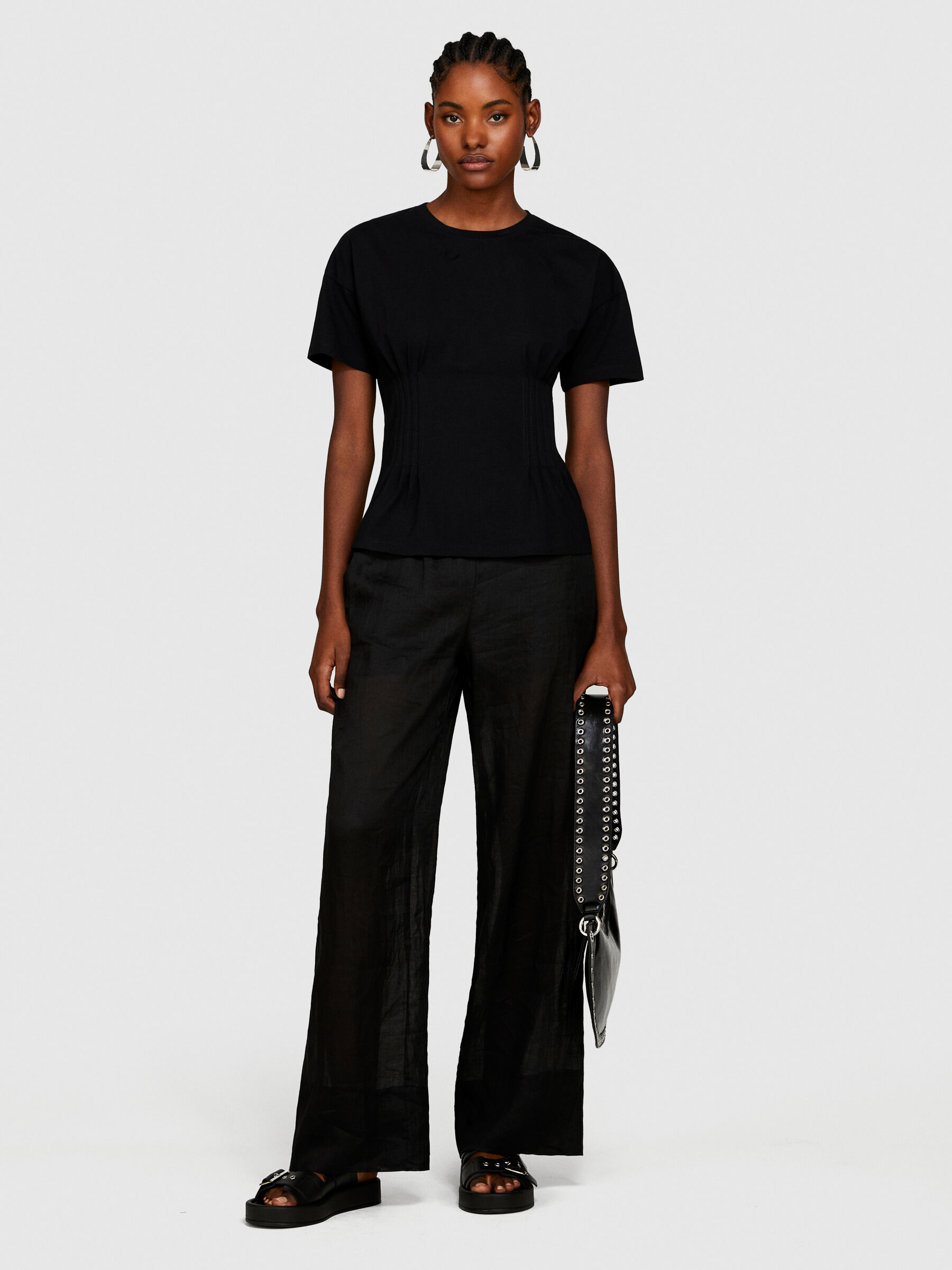 T-shirt with pleats Women image number null