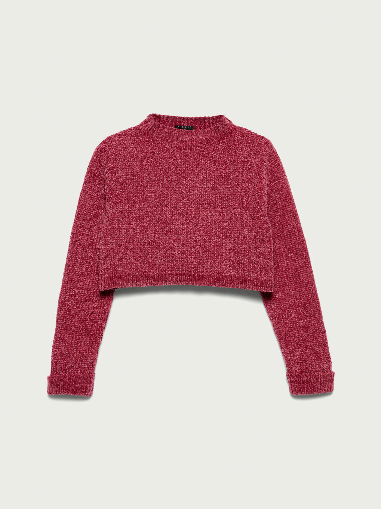 cropped chenille sweater