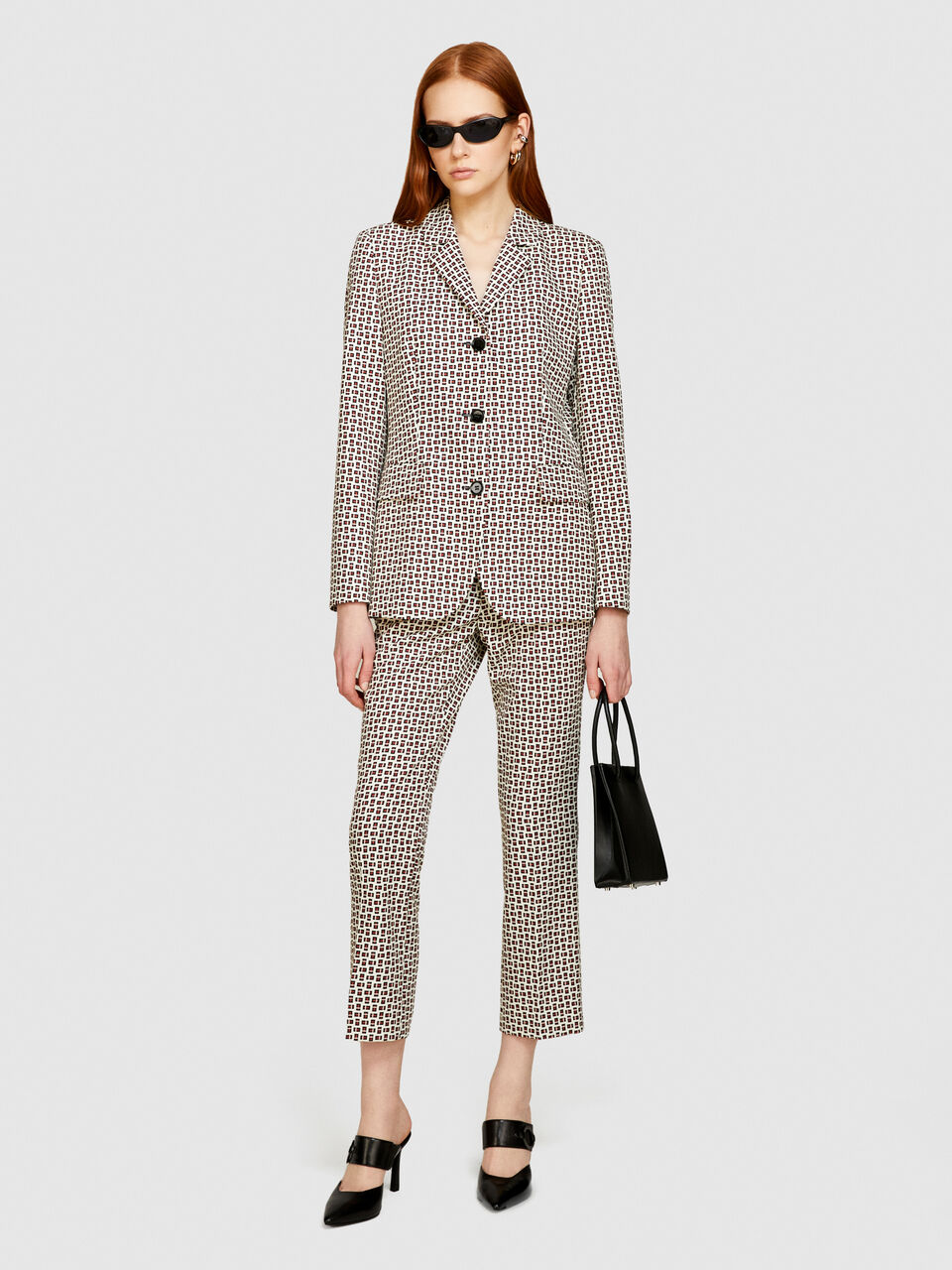 Printed slim fit blazer Women image number null