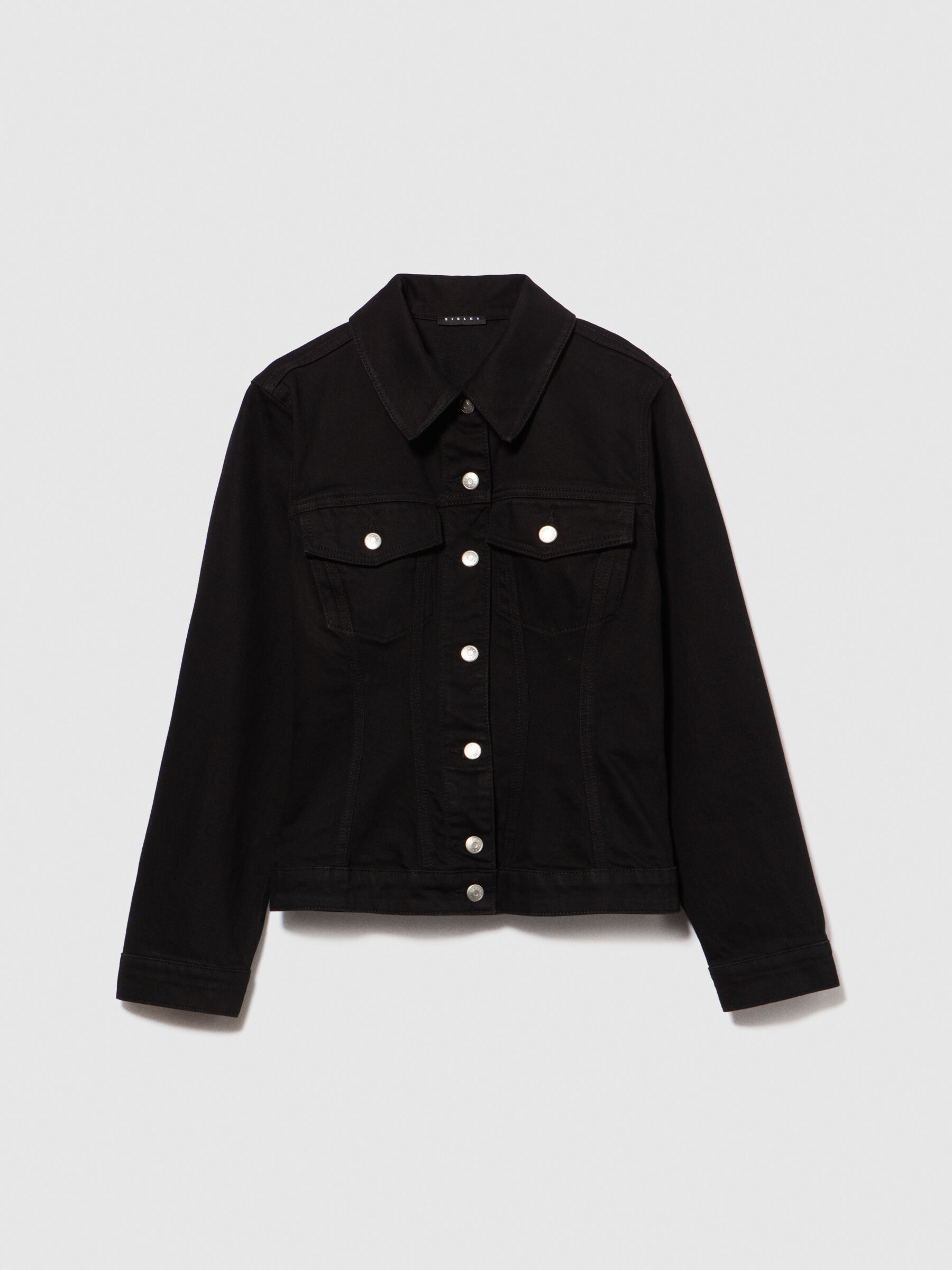 Slim fit denim jacket Black Sisley