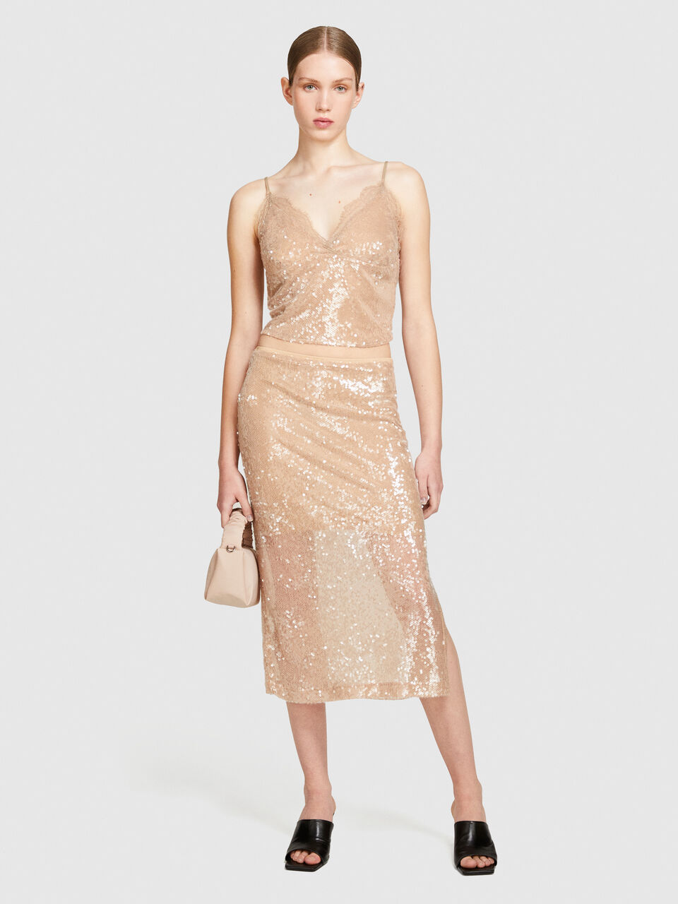 Sequined midi skirt Women image number null